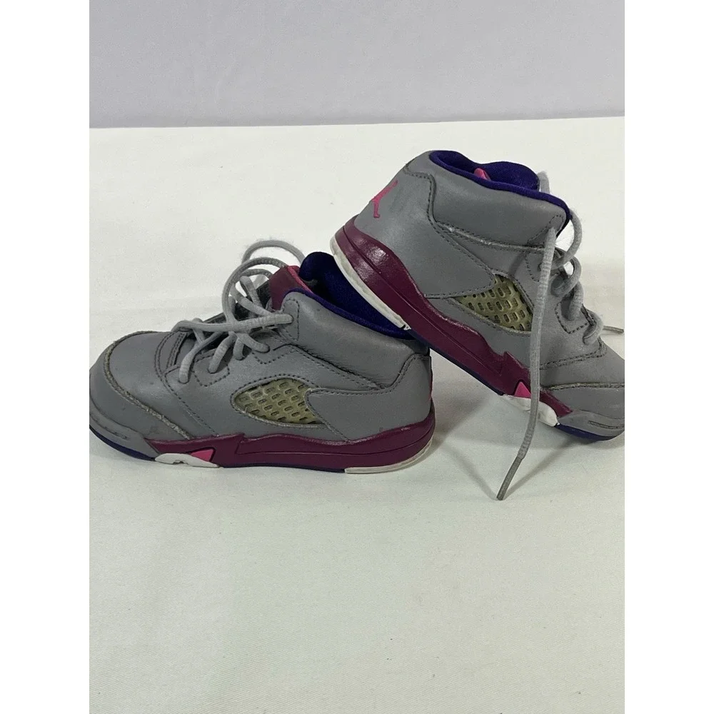 Air Jordan 5 Retro 23 Cement Grey/Pink Flash‎ Toddler Sz 7c 2013